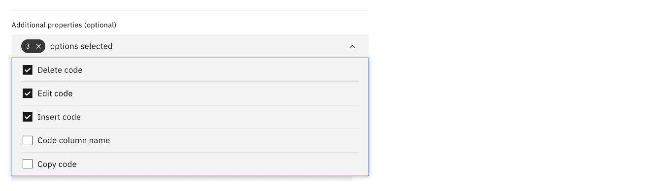 Three options selected