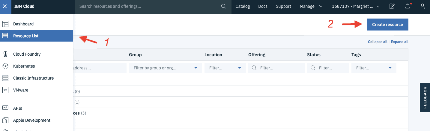 Creating resource dashboard