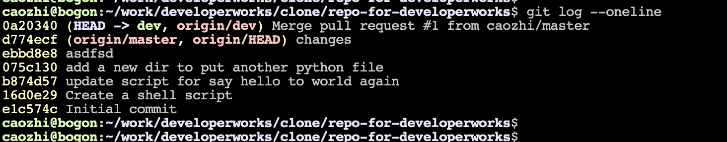 图 23. log 的 --oneline 选项