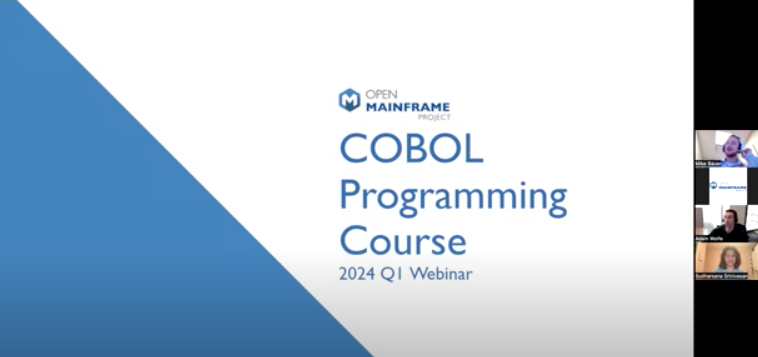 Start Learning Cobol With The Open Mainframe Projects Cobol Programming Course Video Webinar 0466