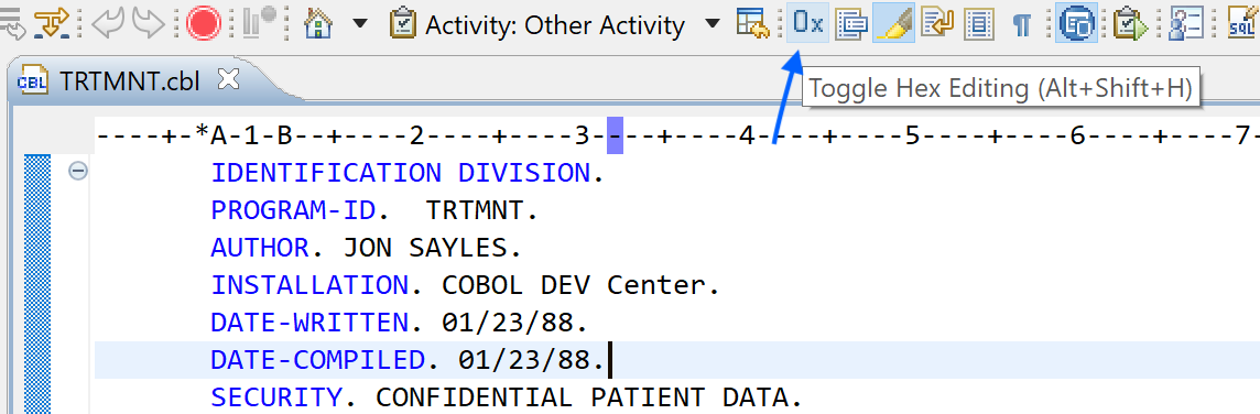 Hexadecimal Values In Cobol