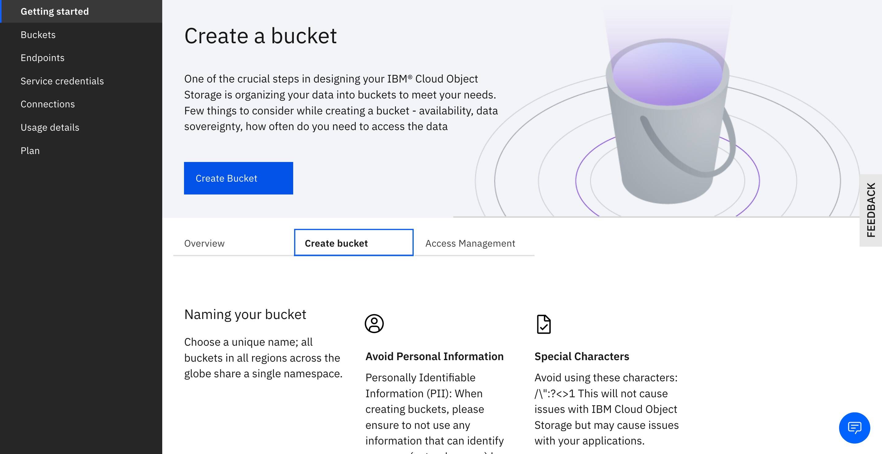 Creating a bucket