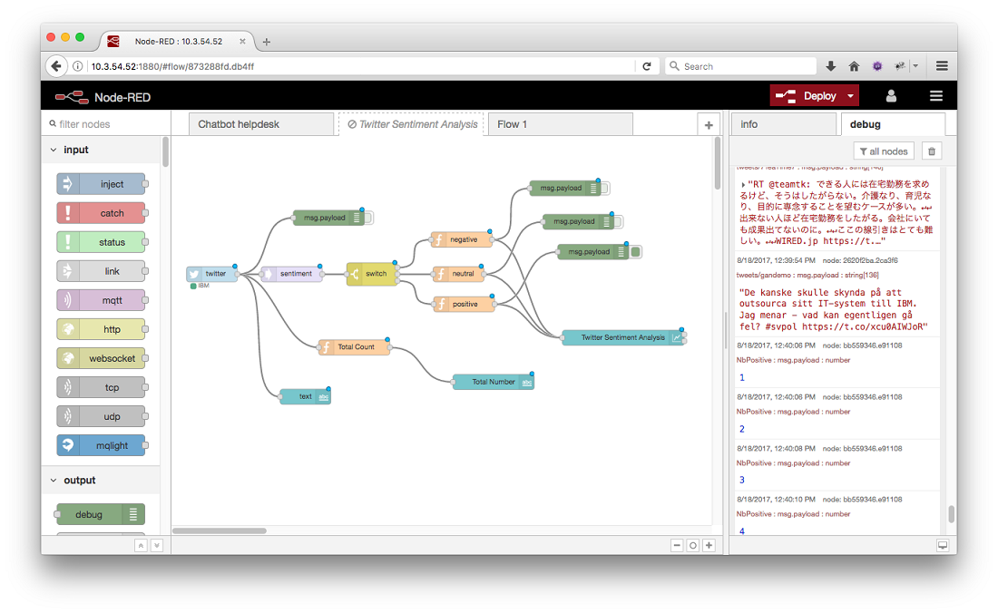 node red ibm watson