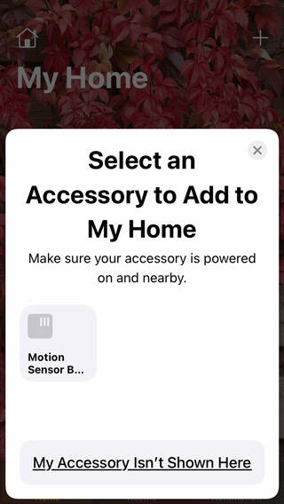 Apple Home app Add Accessory