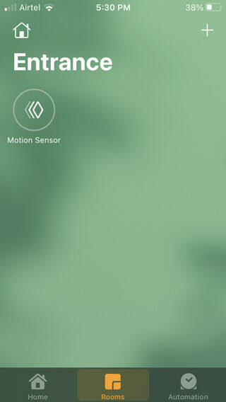 Apple Home app, motion sensor added