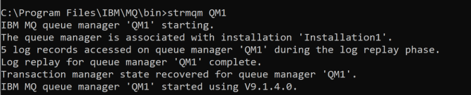 Output from starting a queue