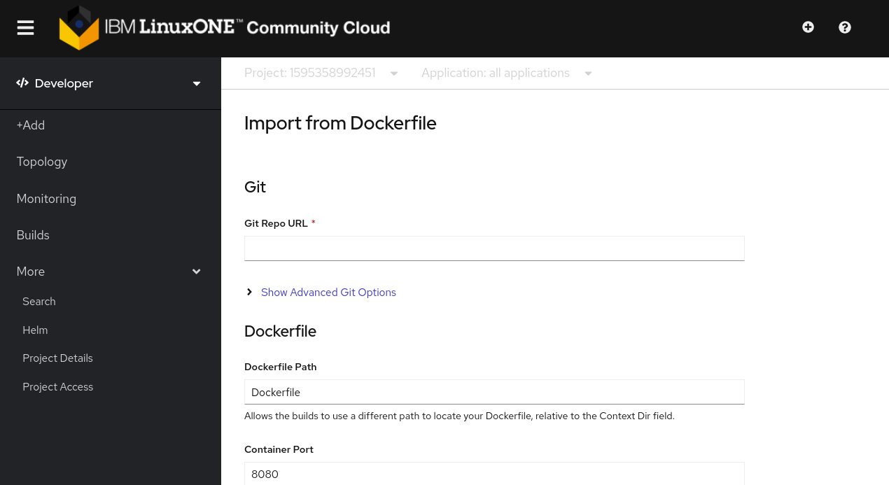 Import from Dockerfile