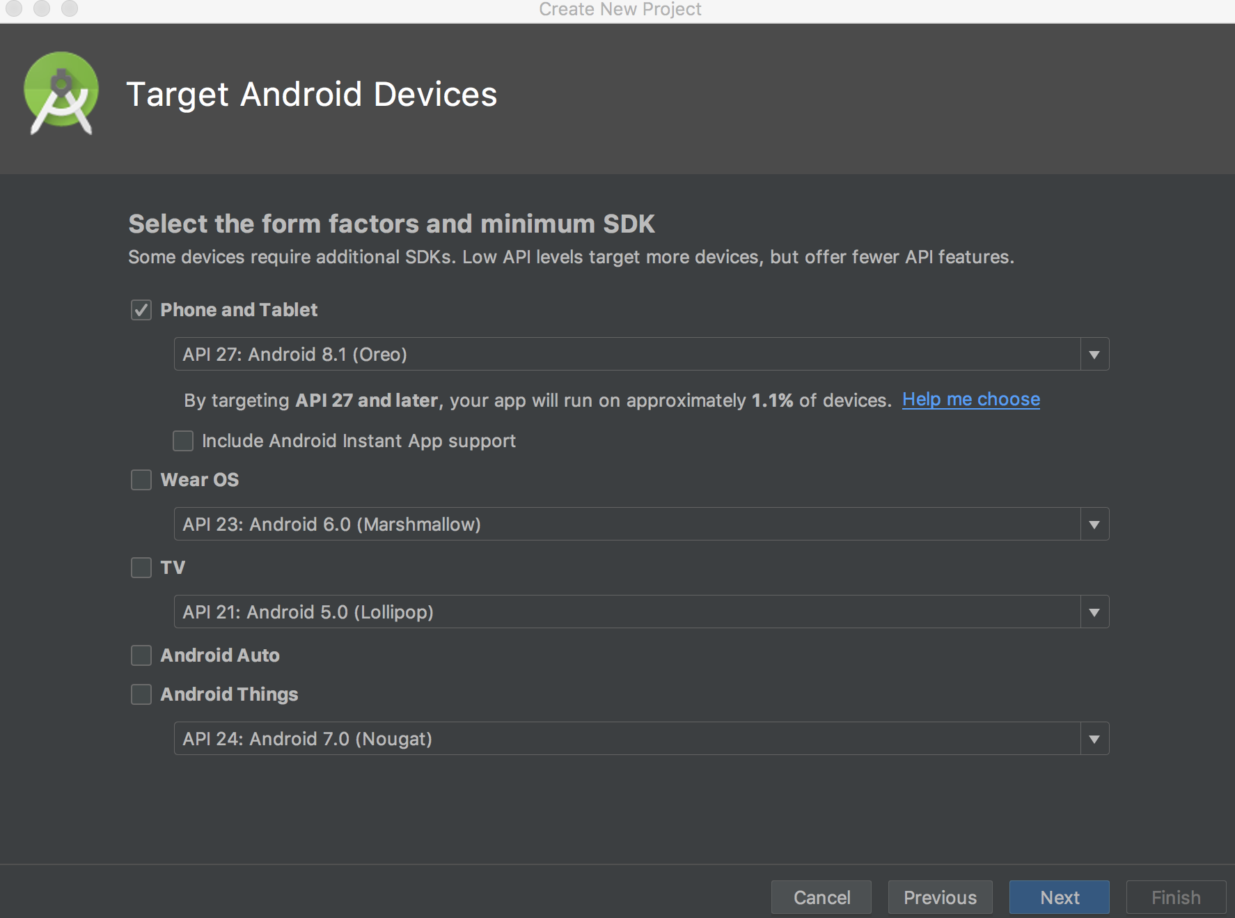 Determine which Android version you want to target with your application