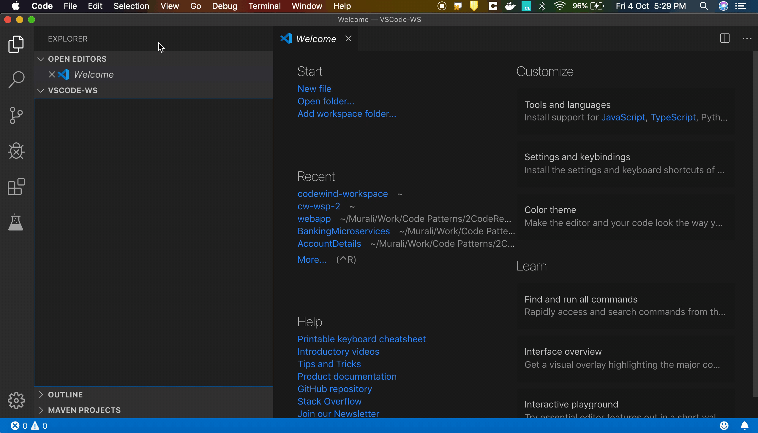VSCode Install Codewind